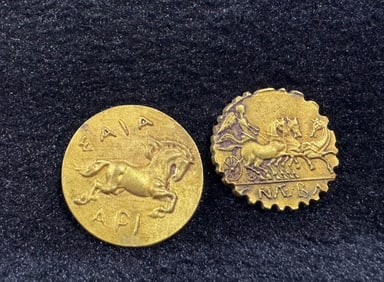 Pair of Gilt Bronze Coin Ornament