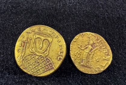 Pair of Gilt Bronze Coin Ornament