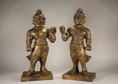 Pair of Gilt Bronze Nryana Figure