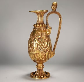 Gilt Silver Carved Character Story Pattern Vase