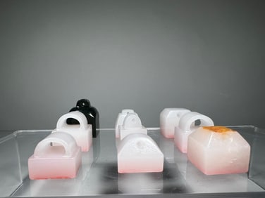 Group of Nine Jade Stone Seal