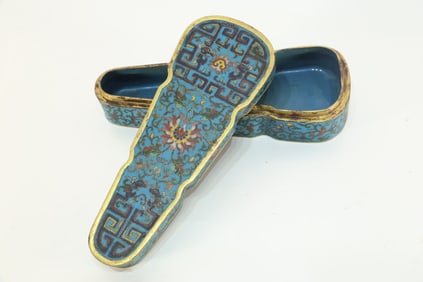 Bronze Cloisonne Carved Flower Pattern Lid Box