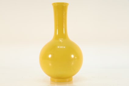 Yellow Glazed Porcelain Vase