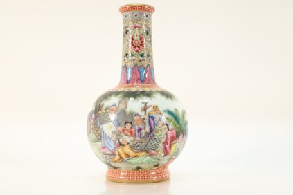 Famille Rose Character Story Pattern Porcelain Vase