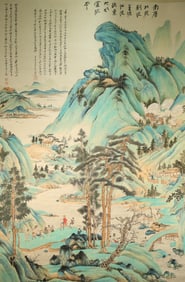 Chinese Drawing Landscape and Character Painting,Zhang Daqian Mark