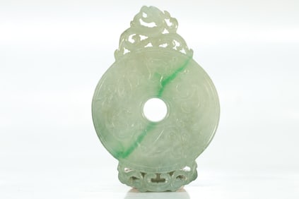 Jadeite Carved Dragon Pattern Bi