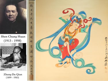 Chinese Drawing GuanYin Painting,Zhang Daqian Mark