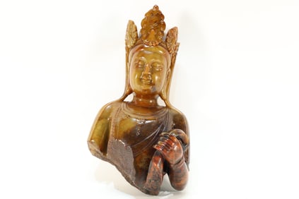 Jade Carved Buddha Head Figure