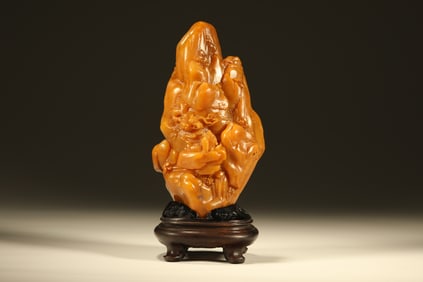 Shoushan Tianhuang Carved Landscape and Character Figure