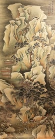 Zhang Daqian mark, Chinese Landscape Painting, Ink and Color on Paper, Hanging Scroll