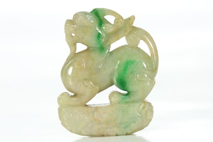 Jadeite Carved Kirin Shape Ornament