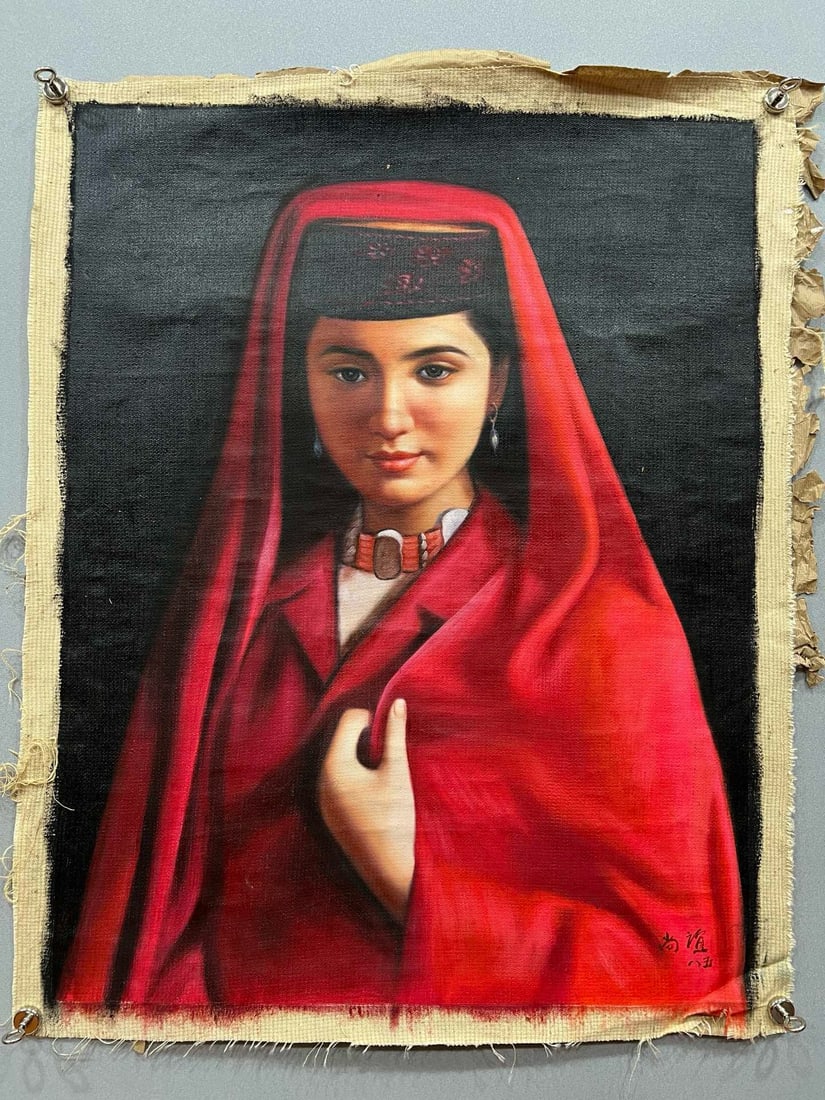 Chinese Drawing Beauty Oil Painting,Jin Shangyi Mark: Chinese Drawing Beauty Oil Painting,Jin Shangyi Mark (87 x 67cm)