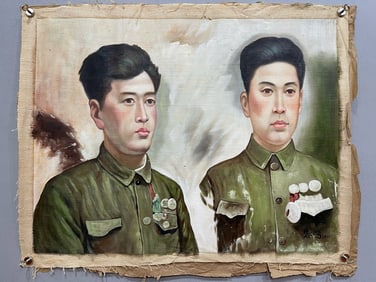 Chinese Drawing Character Oil Painting,Xu Beihong Mark