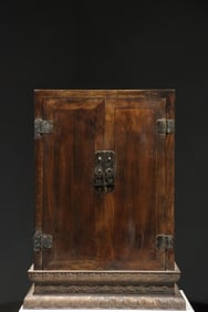 Huanghuali Wood Carved Flower Pattern Buddha Niche