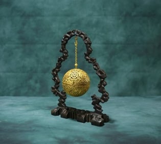 Gilt Bronze Carved Flower Pattern Incense Burner