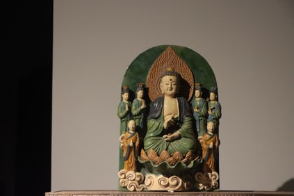 Sancai Amitabha Pattern Buddha Plate