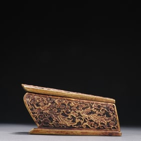 Agarwood Inlaid Gilt Bronze Carved Flying Beauty and Phoenix Pattern Coffin