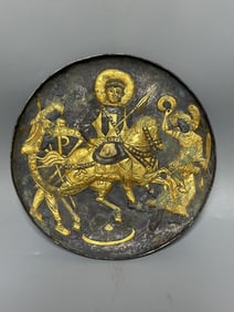 Gilt Silver Carved Character Story and Beast Pattern Plate,Tang Dynasty
