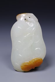 Jade Carved Gourd Shape Ornament