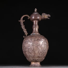 Silver Carved Character Story Pattern Pot
