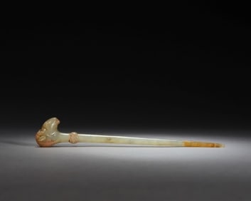 Jade Carved Ram Shape Hairpin