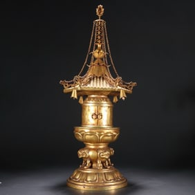 Gilt Bronze Carved Beast Pagoba