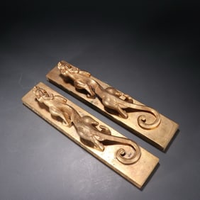 Gilt Bronze Carved Chi Dragon Paper Weight