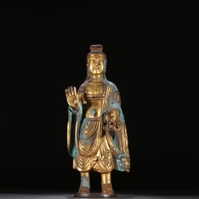 Gilt Bronze GuanYin Figure