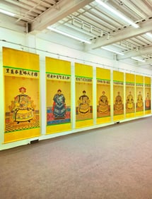 Group of Eight Chinese Drawing Portrait Emperor Painting,Lang Shining Mark