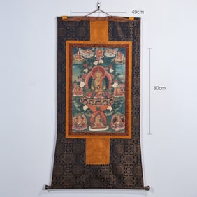 Colour Painted GuanYin Pattern Tangka