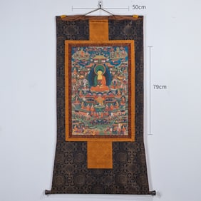 Colour Painted Infinite Life Buddha Pattern Tangka