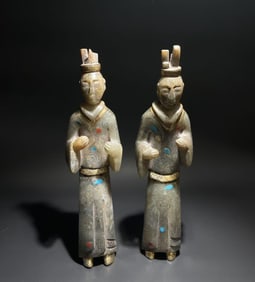 Pair of Jade Man Figure