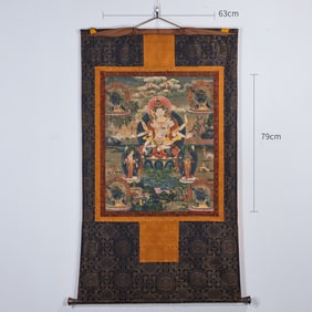 Colour Painted GuanYin Pattern Tangka