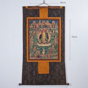 Colour Painted White Tara Pattern Tangka