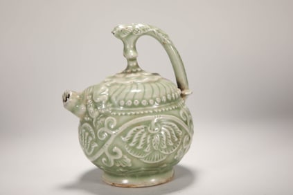 Yaozhou Ware Carved Flower Pattern Porcelain Pot