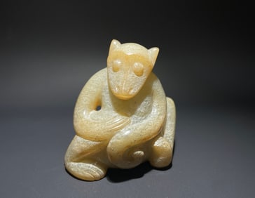 Jade Carved Monkey Shape Ornament