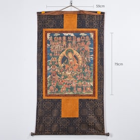 Colour Painted Padmasambhava Pattern Tangka