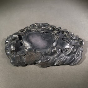 Stone Carved Lotus Flower Shape Ink Stone