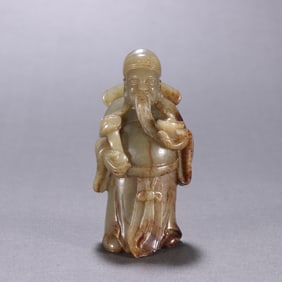Jade Carved Gold of Wealth Figure