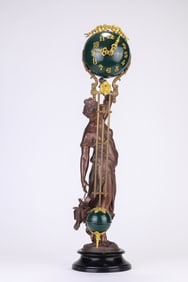 An American Ansonia Figural Swing Clock