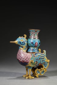 A Cloisonné Enamel 'Heavenly-Rooster' Zun