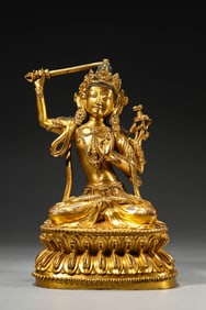 A Gilt-Bronze Figure of Manjushri