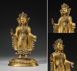 A Gilt-Bronze Figure of Sandalwood Buddha