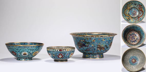 A Set Of Cloisonné Enamel Bowls