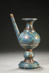 A Cloisonné Enamel 'Lotus' Buddhist Ritual Ewer