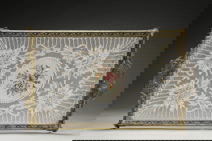 A Lace-Embroidered 'Floral' Tray