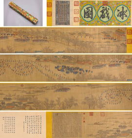 Giuseppe Castiglione (1688-1766), attributed to, Ice Skating Handscroll