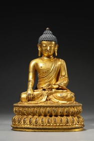 A Gilt-Bronze Figure of Shakyamuni
