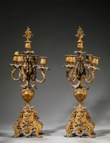 A Gilt-Bronze Candlestick