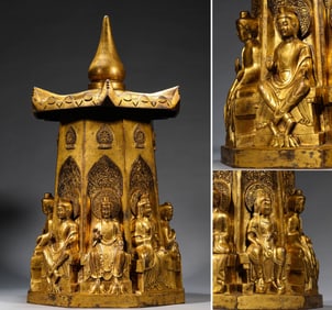 A Gilt-Bronze Stupa